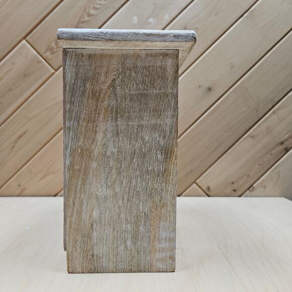 Coastal decorative whitewashed wood jewelry bx Gold Pineapple Design County Boho - Picture 4 of 10